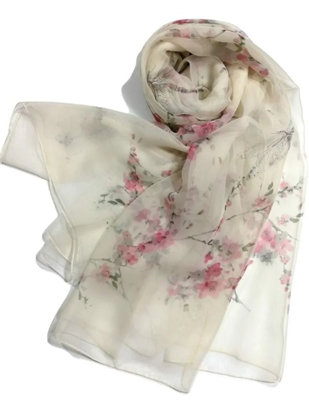 Super Large Floral Silk Feel Scarf for Women - Perfect Gift in Elegant Box